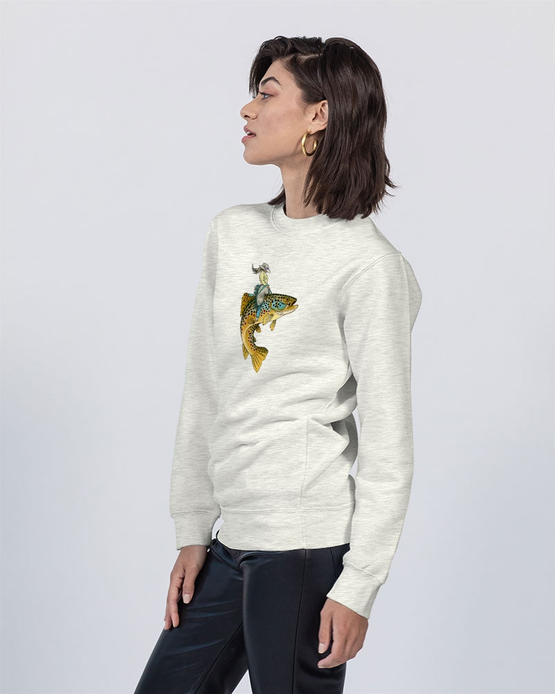 Lady Trout Wrangler  Unisex Premium Crewneck Sweatshirt | Lane Seven